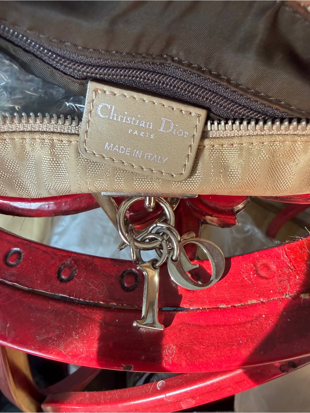 Dior Beige Shoulder Bag with Signature Charms - Picture 8 of 9